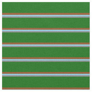 Grey, Sky Blue, Brown & Dark Green Coloured Lines Fabric