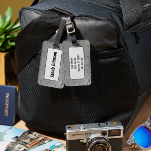 Grey Slate Rock Texture Luggage Tag