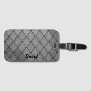 Grey slate tiles pattern luggage tag