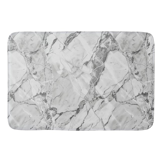 Grey "Slate Whisper Stream" Marble Texture All-Ove Bath Mat (Front)