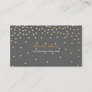 Grey Small Gold Foil Confetti Dots Business Card