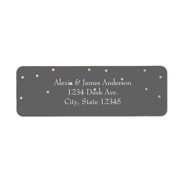 Grey Small Gold Foil Elegant Invitation Labels (Front)