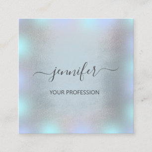 Grey Smoky Blue Ombre  Professional Makeup Artis Square Business Card