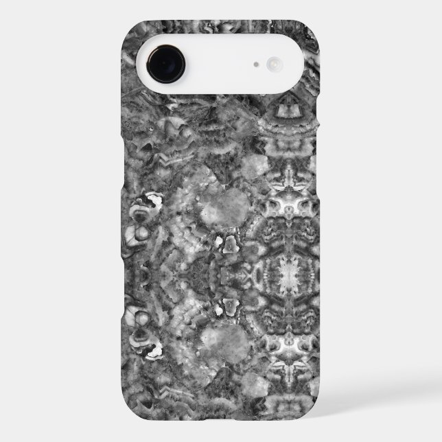 Grey Smoky Quartz,  black white grey pattern  Case-Mate iPhone Case (Back)