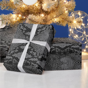 Grey Snake Skin Print Wrapping Paper