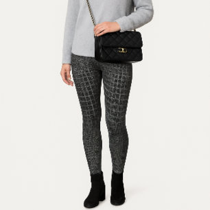 Grey Snakeskin Look Print-All-Over Legging