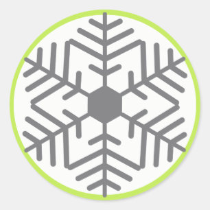 Grey Snowflake Holiday Sticker