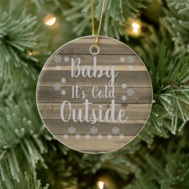 Grey Snowflakes Ceramic Tree Decoration (Tree)