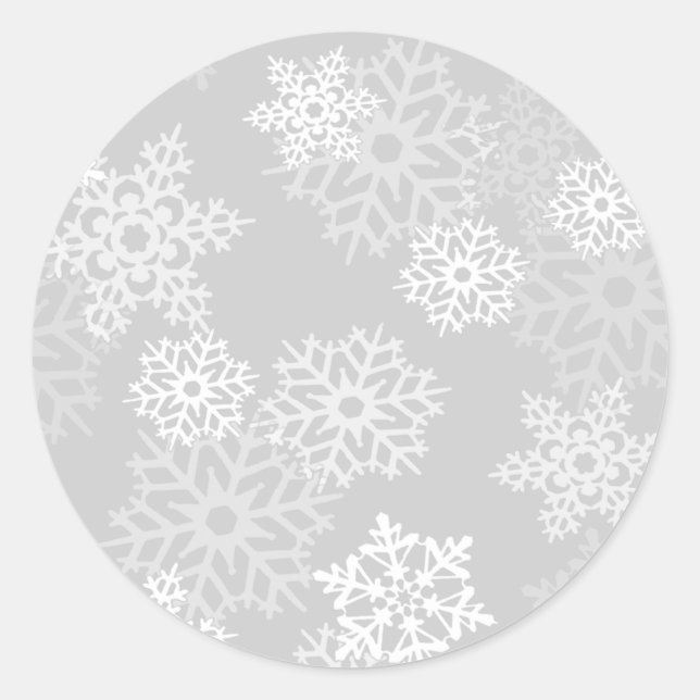 Grey Snowflakes Envelope Seal (Front)