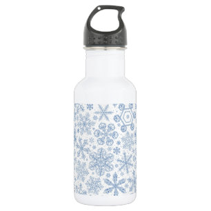 Grey Snowflakes on off white 532 Ml Water Bottle