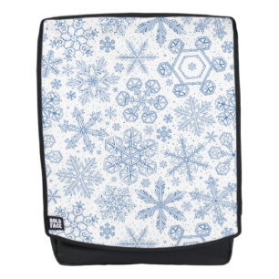 Grey Snowflakes on off white Backpack