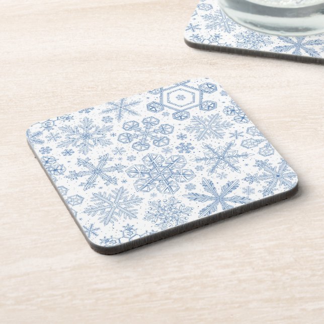 Grey Snowflakes on off white Coaster (Left Side)