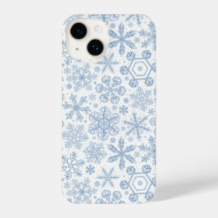 Grey Snowflakes on off white iPhone 14 Case