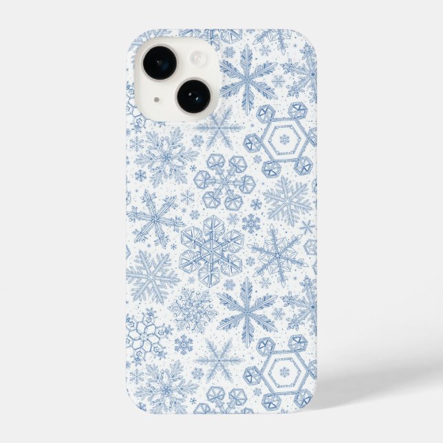 Grey Snowflakes on off white iPhone Case (Back)