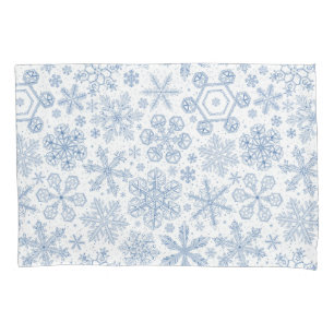 Grey Snowflakes on off white Pillowcase