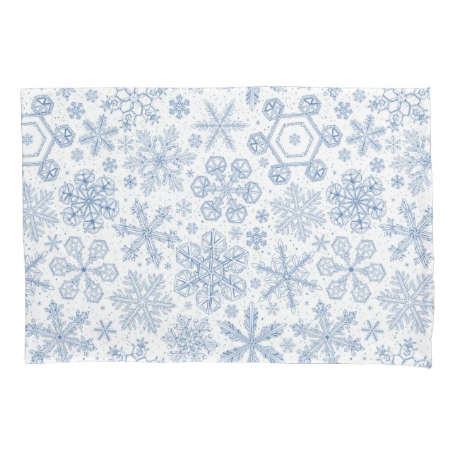 Grey Snowflakes on off white Pillowcase (Front-Left)