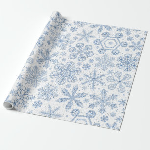 Grey Snowflakes on off white Wrapping Paper
