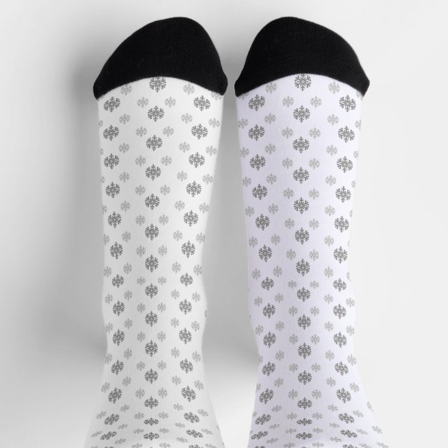 Grey Snowflakes Socks (Top)