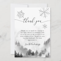 Grey Snowflakes Winter Baby Shower