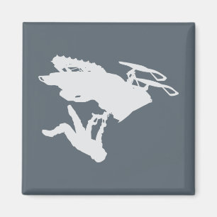 Grey Snowmobiler Magnet