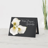 Grey Solid Colour Background Calla Lilies Sympathy