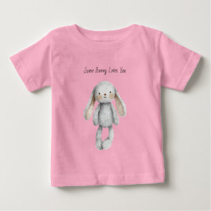 Grey Some Bunny Loves You Baby T-Shirt