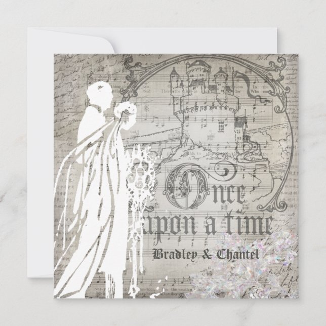 Grey Song Once Upon a Time Invitation (Front)