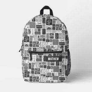 Grey Southwest Printed Backpack