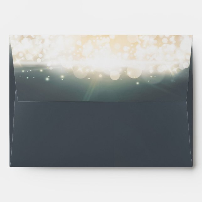 Grey Sparkle Lights Sky Blast Invitations Envelope (Back (Top Flap))