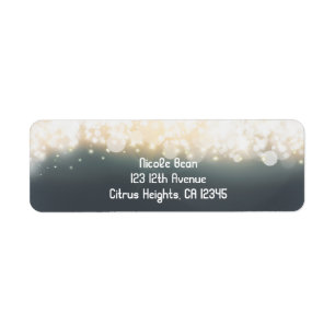 Grey Sparkle Lights Sky Blast Party Address Labels