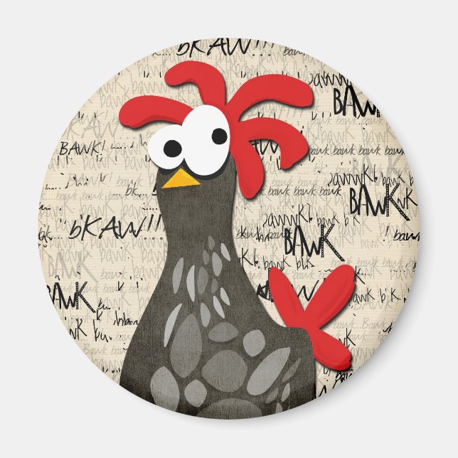 Grey Speckled Chicken Magnet (Front)