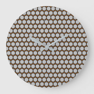 Grey Spots with warm Tan Background Large Clock