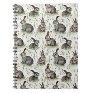 Grey Spring Rabbits Notebook