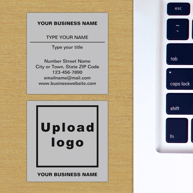 Grey Square Business Card (The front and back of the gray square business card)