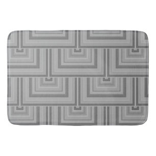 Grey square scales bath mat