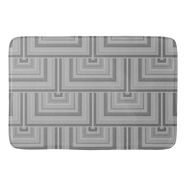 Grey square scales bath mat (Front)