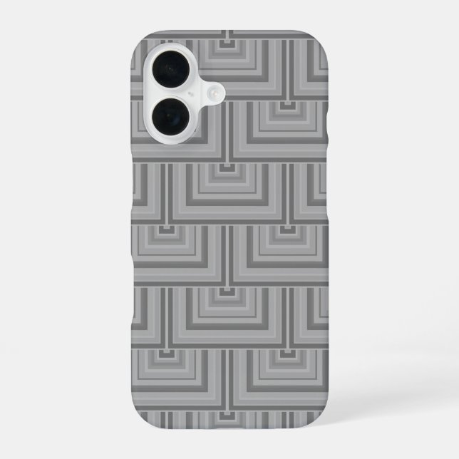 Grey square scales iPhone 16 case (Back)