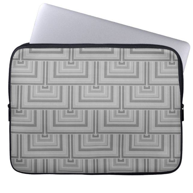 Grey square scales laptop sleeve (Front)