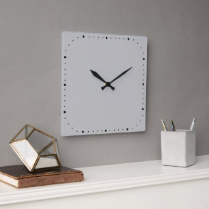 Grey Square Wall Clock With Without Numbers