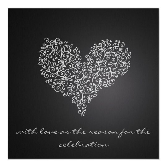 grey square wedding invitation "with love"