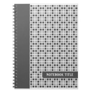 Grey Squares Pattern Notebook