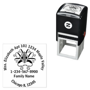 Grey Squid Home Address Contact Information Self-inking Stamp