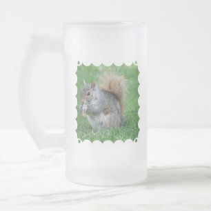 Grey Squirrel Frosted Beer Mug