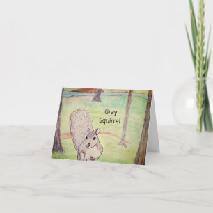 Grey Squirrel in the Woods Card