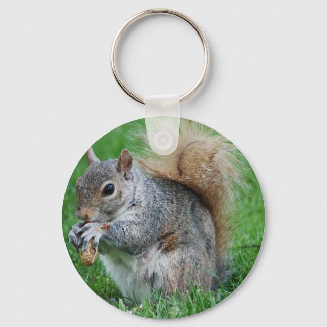 Grey Squirrel  Keychain (Front)