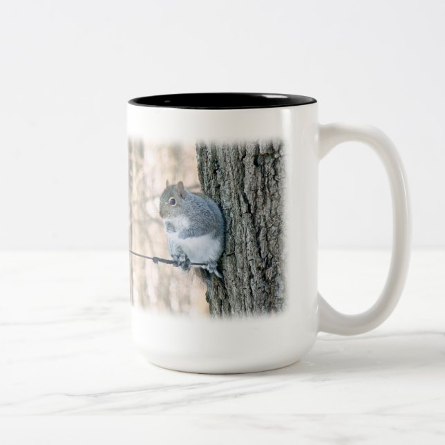 Grey Squirrel - Sciurus carolinensis Two-Tone Coffee Mug (Right)