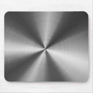 Grey Stainless Steel Look Metal Pattern Mouse Pad