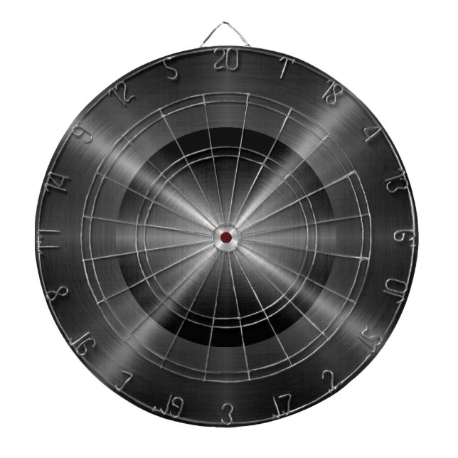 Grey Stainless Steel Metal Dartboard (Front)