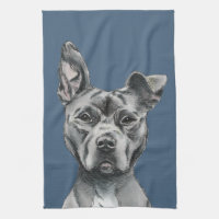 Grey Stalky Pit Bull Dog Drawing