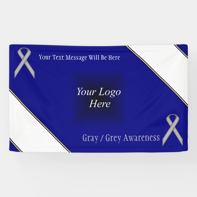 Grey Standard Ribbon by Kenneth Yoncich Banner (Horizontal)